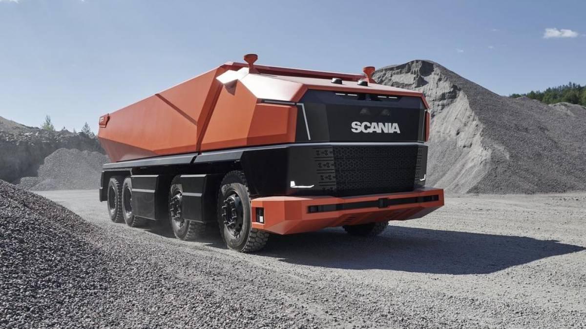 Caminhão autônomo sem cabine para motorista é apresentado pela Scania