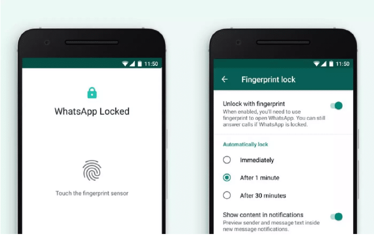 Desbloquear WhatsApp pela digital chega ao Android