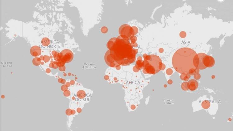 Microsoft lança mapa que informa sobre a situação dos casos de Coronavirus no mundo (COVID-19)