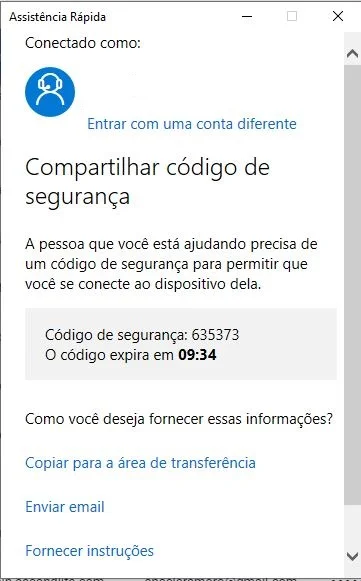 Acesso remoto com o Assistência Rápida do Windows