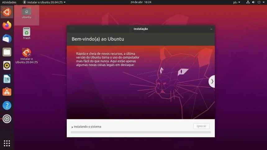 Como testar e instalar o Ubuntu 20.04