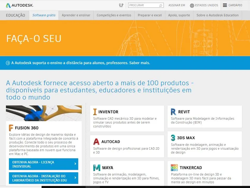 Download de Licenças gratuitas do AutoCAD para estudantes