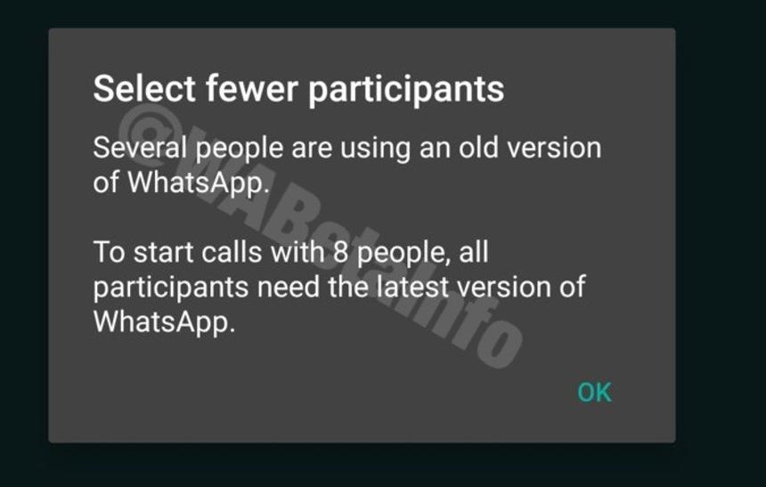 Chamadas de vídeo em grupo com até oito pelo WhatsApp