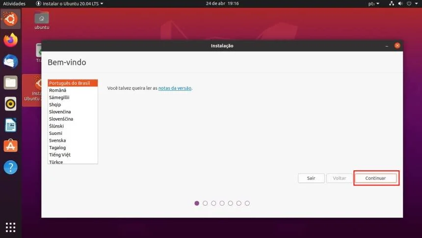 Como testar e instalar o Ubuntu 20.04