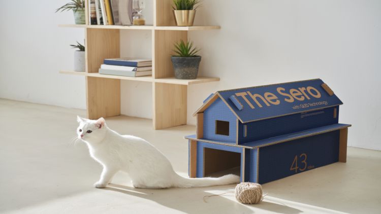Samsung cria caixas de TV que viram casa para pets e estante para videogames Samsung cria caixas de TV que viram casa para pets e estante para videogames