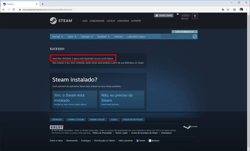 Total War Shogun 2 de graça por tempo limitado