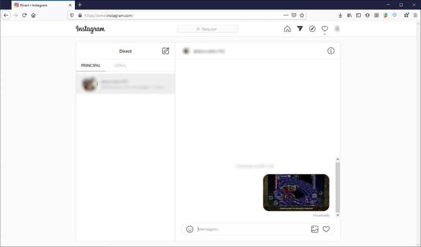 usar o Direct do Instagram pelo PC