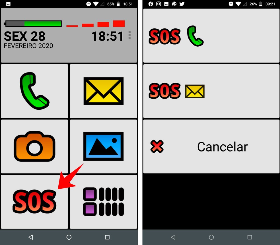 Aplicativo para deixa celular com ícones grandes