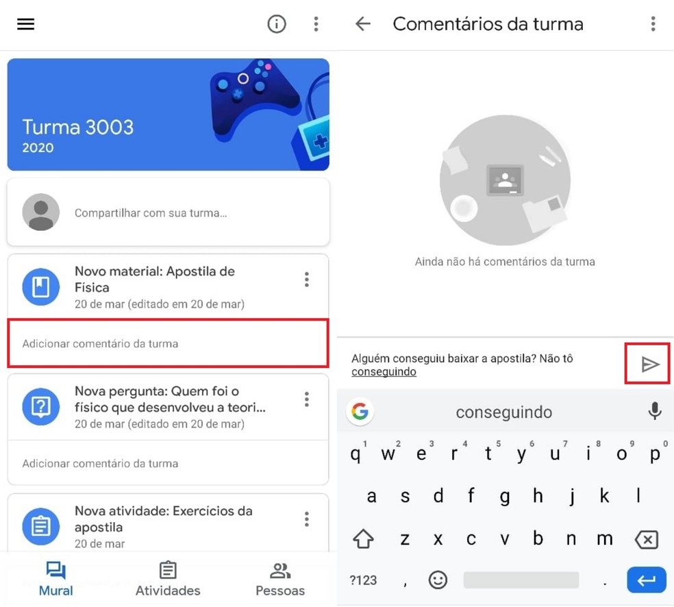 Como usar a sala de aula virtual do Google Classroom