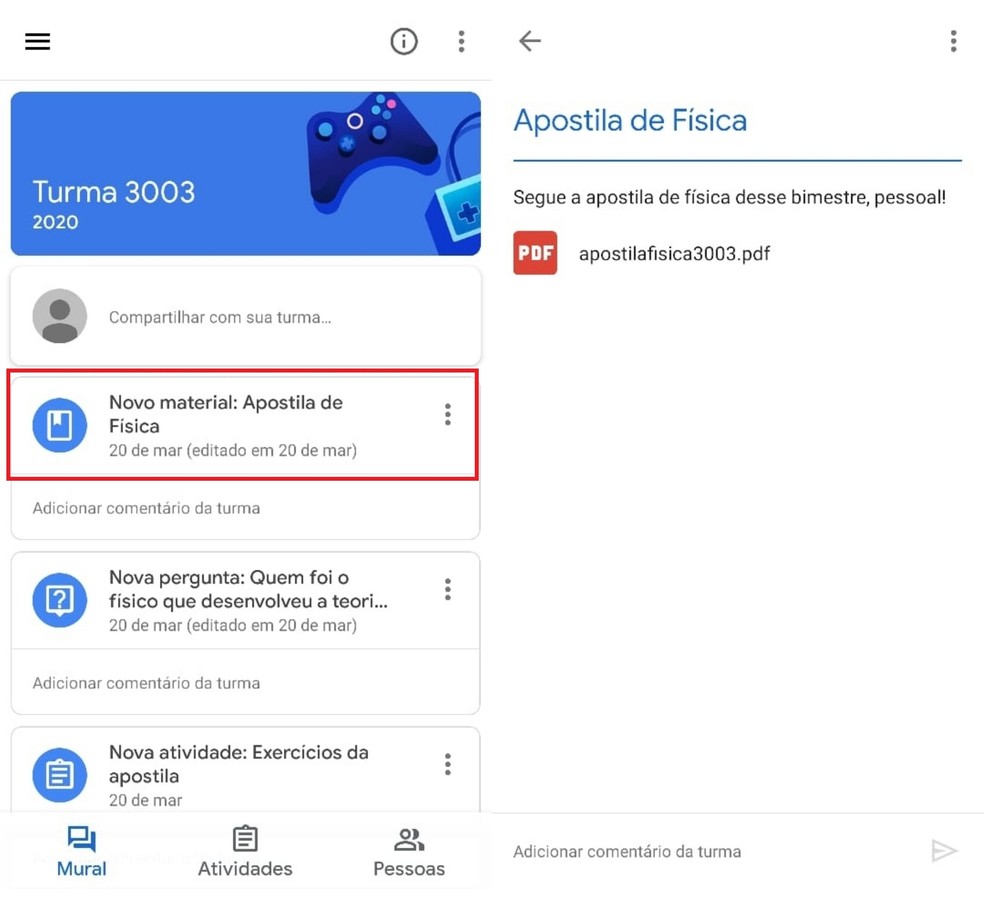 Como usar a sala de aula virtual do Google Classroom