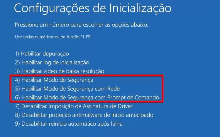 Iniciar o Windows 10 no modo segurança