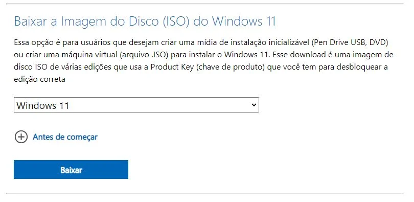 download do Windows 11 original